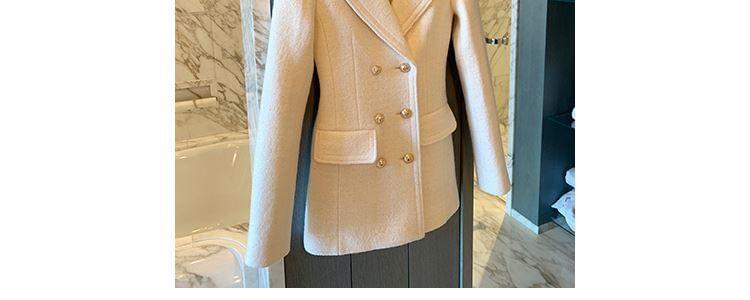 Double Breasted Plain Long Coat Product Image