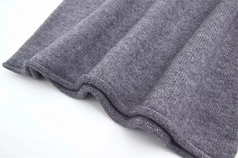 Mock Neck Plain Sweater Product Image