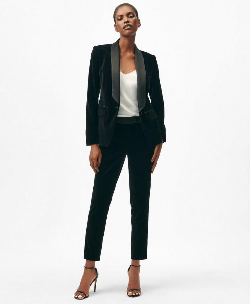 Slim Tuxedo Pants in Velvet Product Image