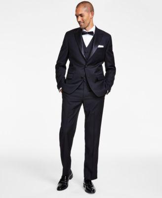 Men's Classic-Fit Stretch Black Solid Tuxedo Separates Product Image