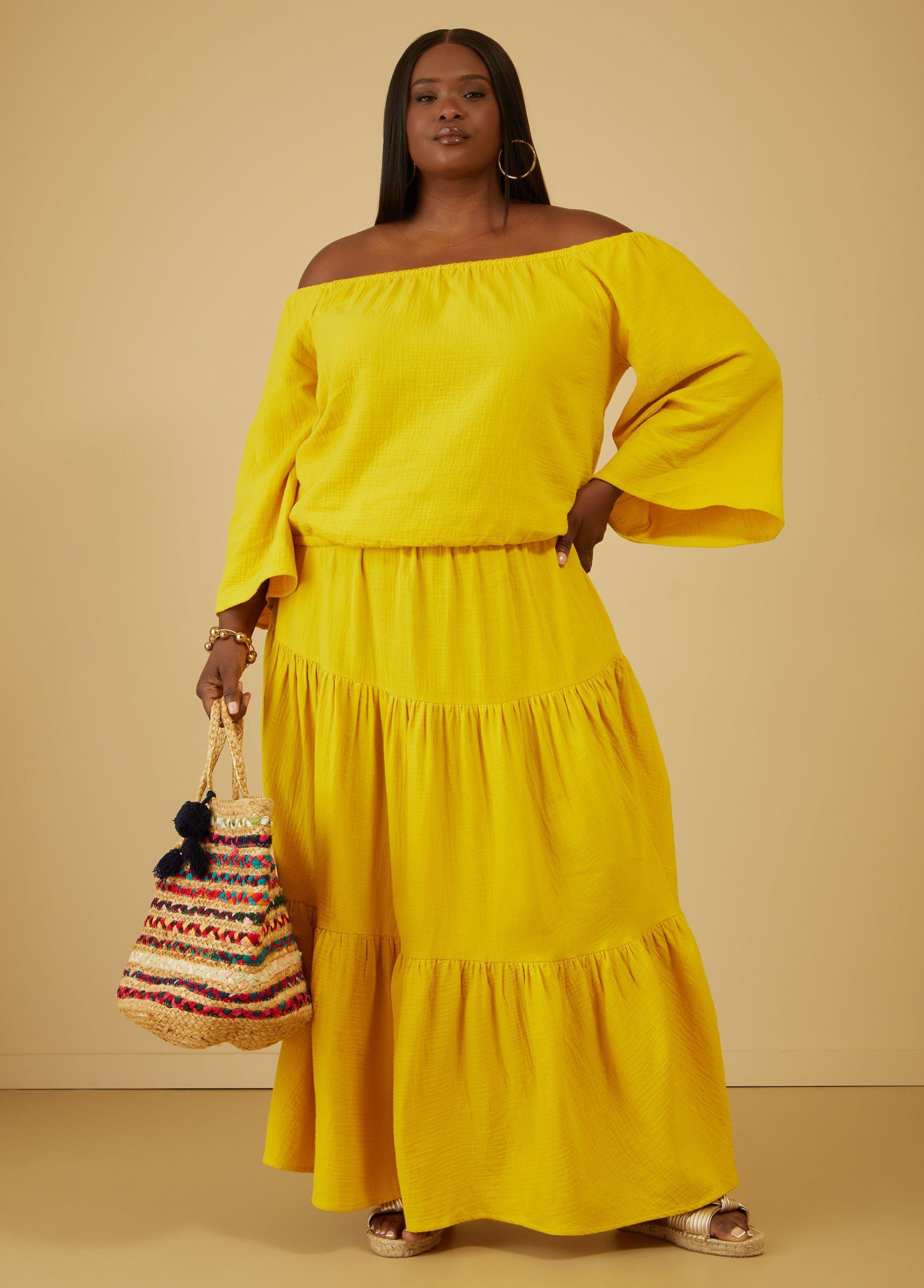 Plus Size Cotton Gauze Maxi Skirt Ashley Stewart Product Image