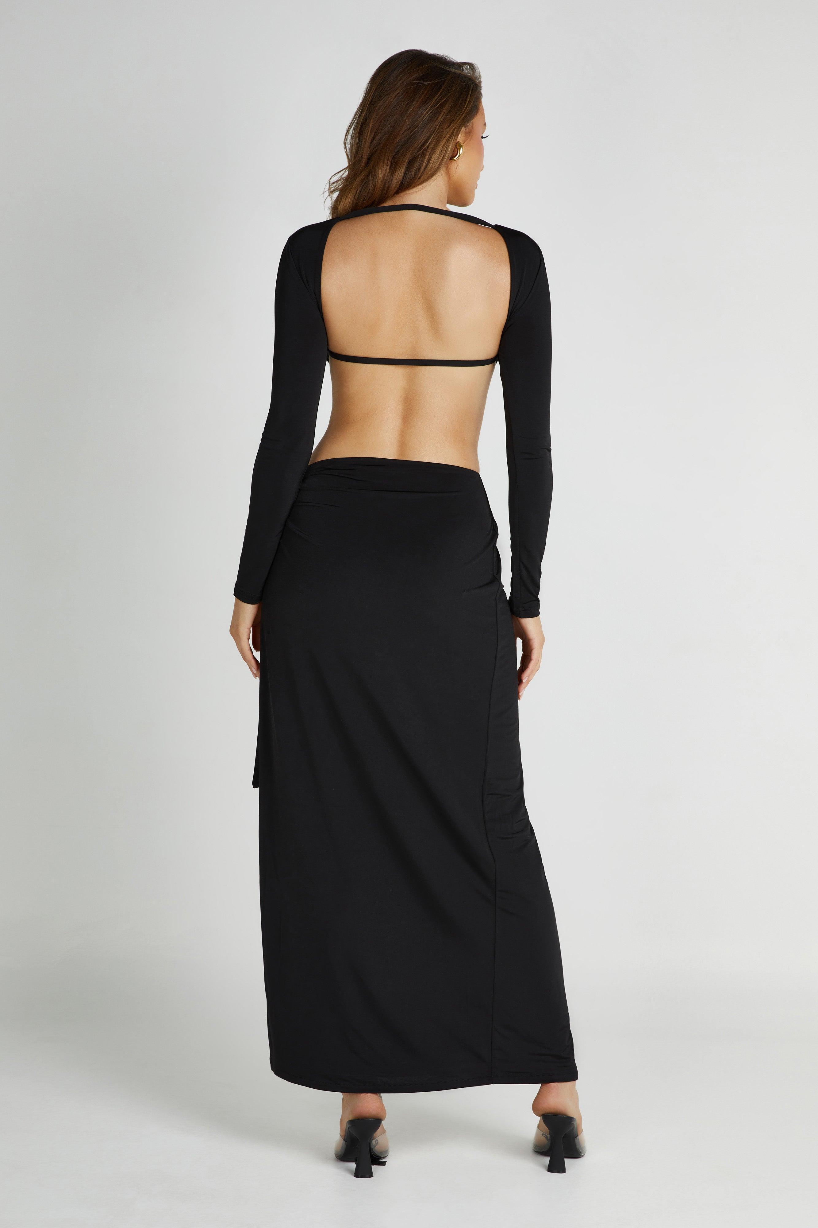 Kiandra Slinky Knot Maxi Dress - Black Product Image