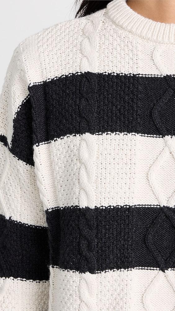 ASKK NY Cable Cropped Crew Sweater | Shopbop Product Image