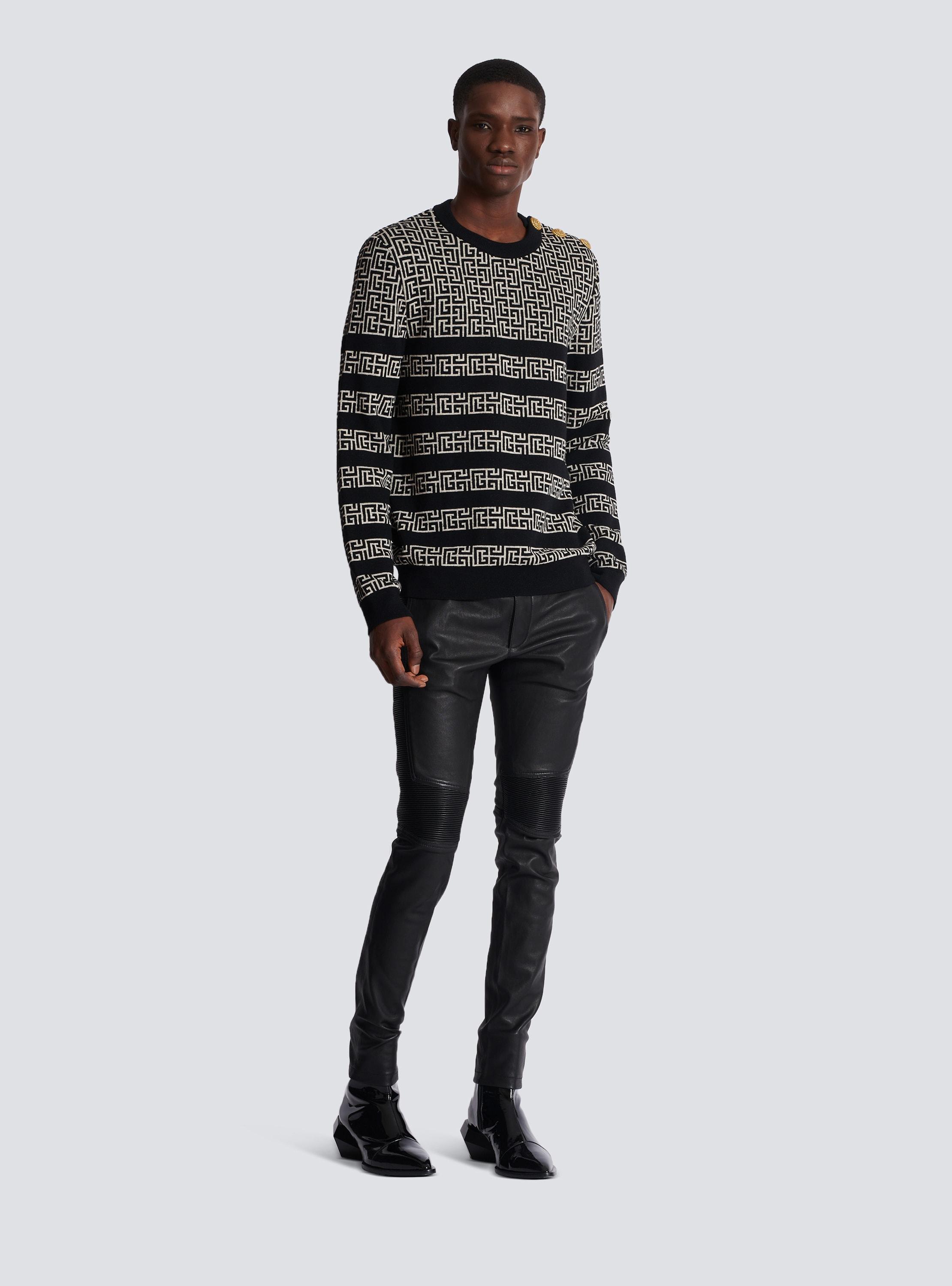 Striped PB Labyrinth wool and linen jumper Product Image