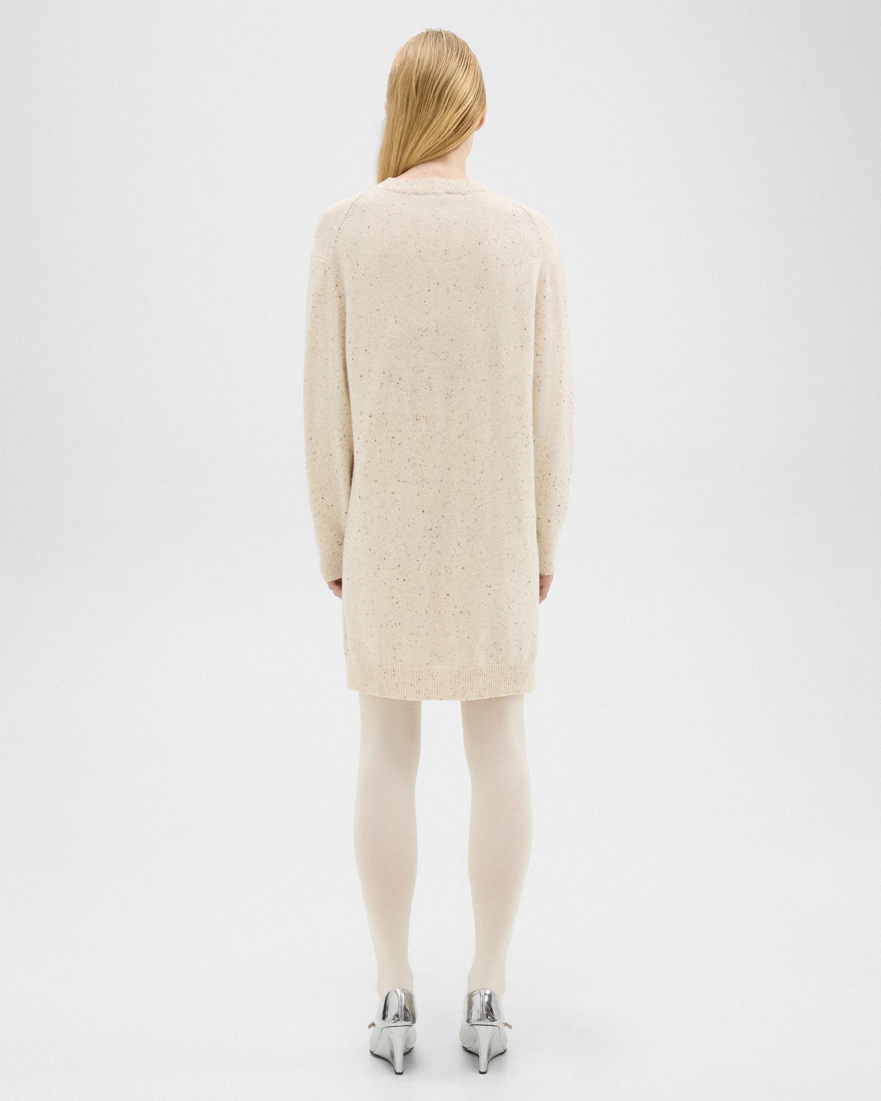 V-Neck Sweater Dress in Donegal Wool-Cashmere Product Image