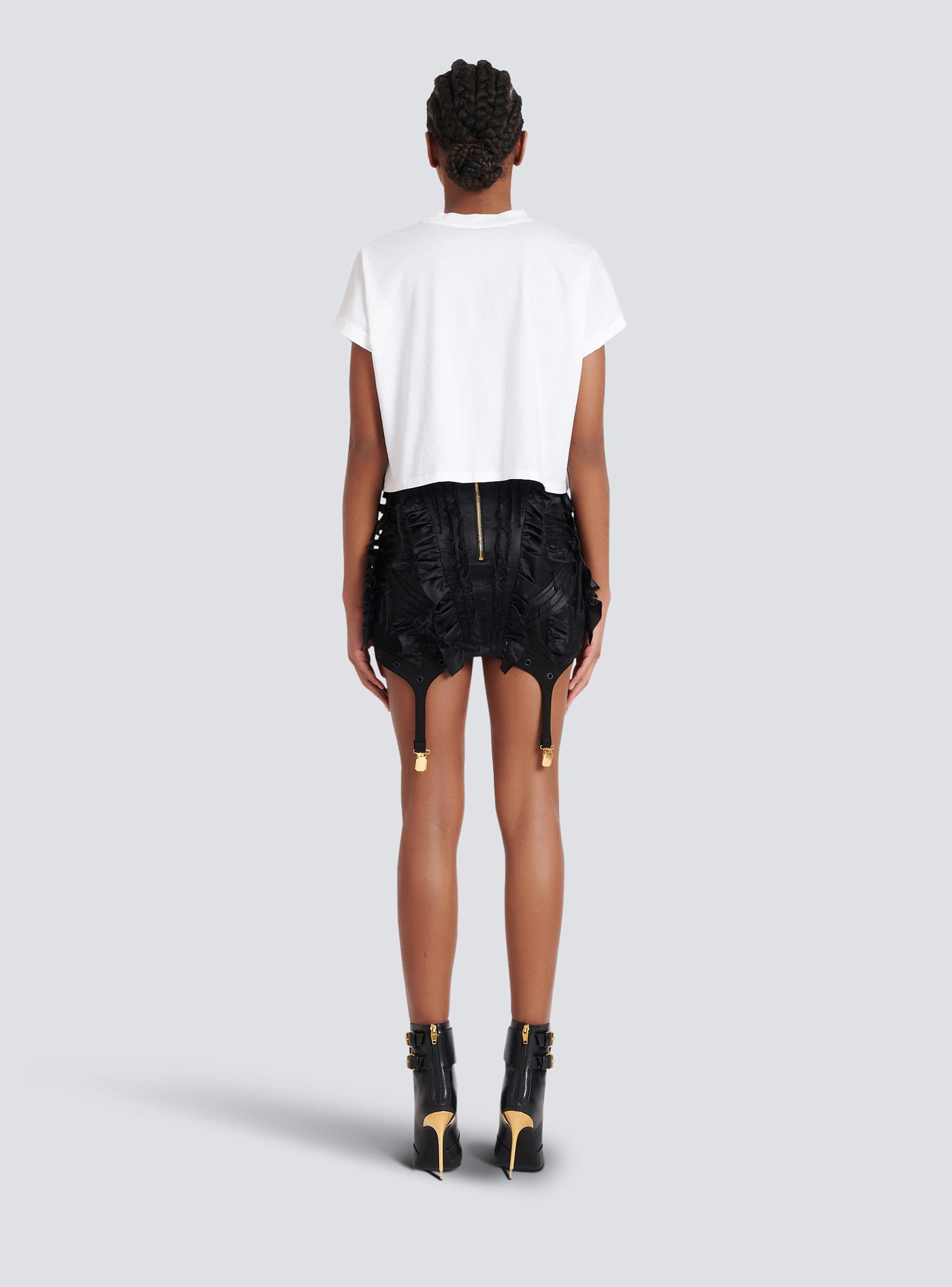 Flocked Balmain Paris cropped T-Shirt Product Image