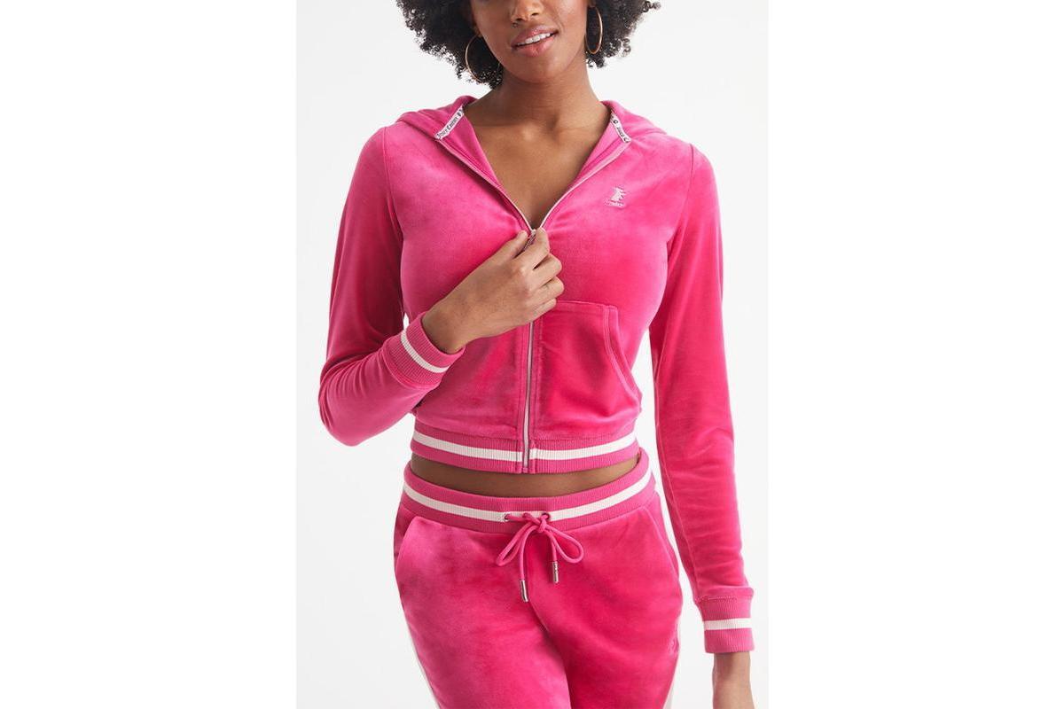 Juicy Couture Womens Heritage Rib Trim Hoodie With Contrast Rib Product Image