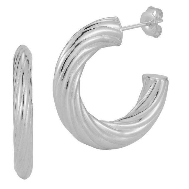 Sunkissed Sterling 14k Gold Over Sterling Silver Flat Twist Hoop Earrings, Womens Product Image