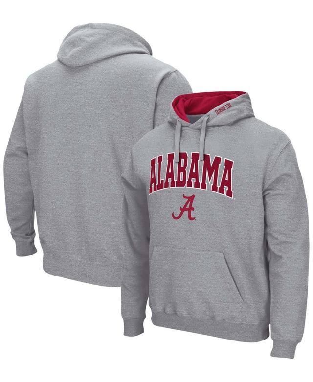 Mens Heather Gray Alabama Crimson Tide Arch and Logo 3.0 Pullover Hoodie Product Image