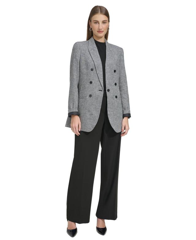 Dkny Womens Micro Check Jacket - Black Product Image