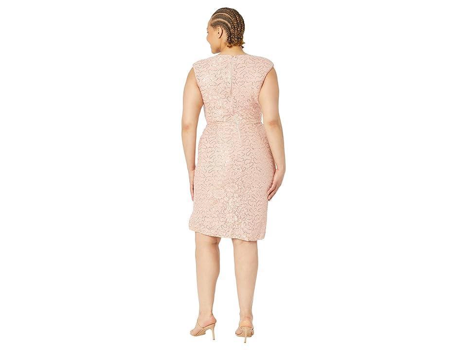 Vince Camuto V-Neck Wrap Top with Side Front Slit Skirt (Blush) Women's Clothing Product Image