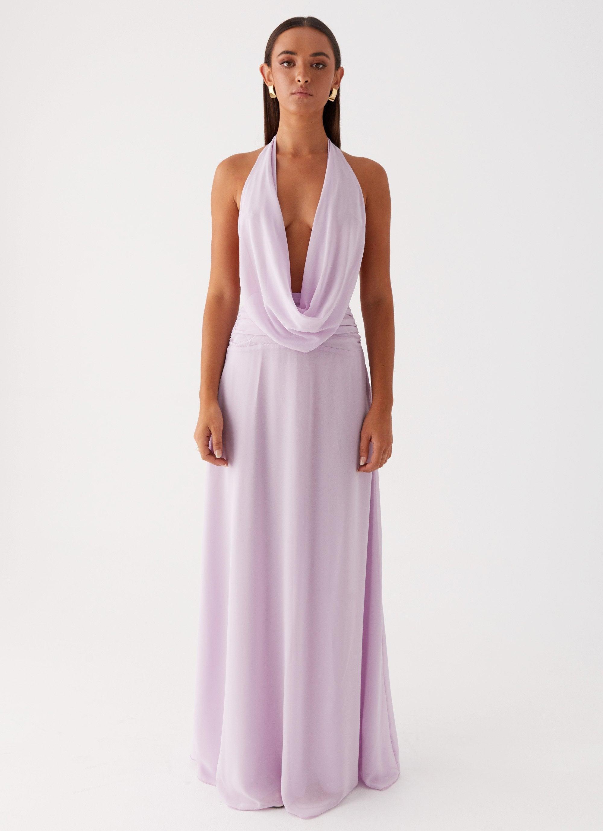 Elysia Chiffon Maxi Dress - Lilac Product Image