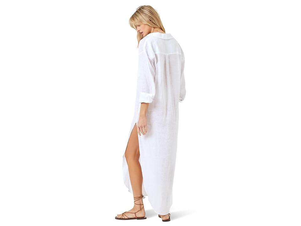 L Space Capistrano Long Sleeve Linen Cover-Up Tunic Dress Product Image