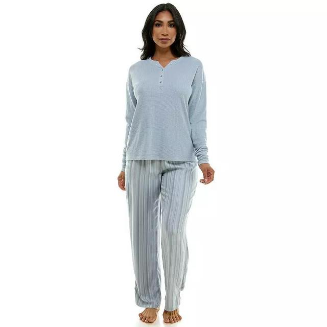 Petite Croft & Barrow 2-piece Long Sleeve Pajama Top and Pajama Pants Sleep Set, Womens Product Image