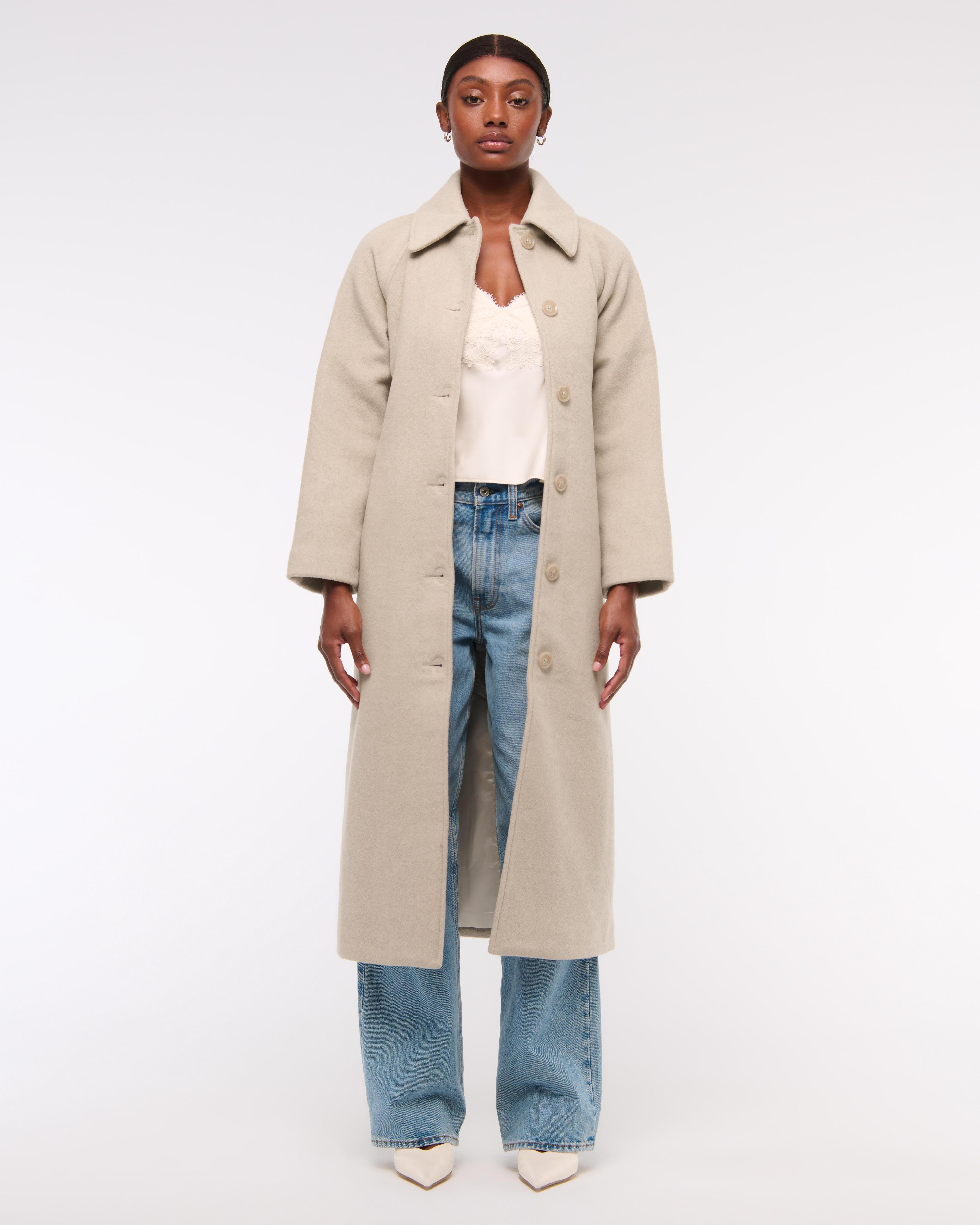 Wool-Blend Belted Coat Product Image