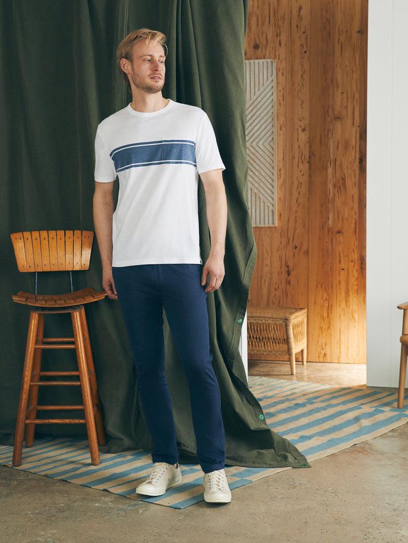 Surf Stripe Sunwashed Tee (Tall) - White Product Image