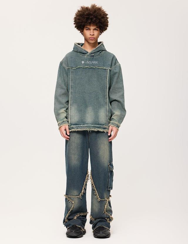 [Pre-Order] Aelfric Eden Fringe Denim Washed Hoodie Product Image