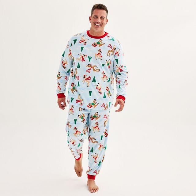 Big & Tall Jammies For Your Families Rudolph the Red-Nosed Reindeer Top & Bottoms Pajama Set, Mens Multicolor Product Image