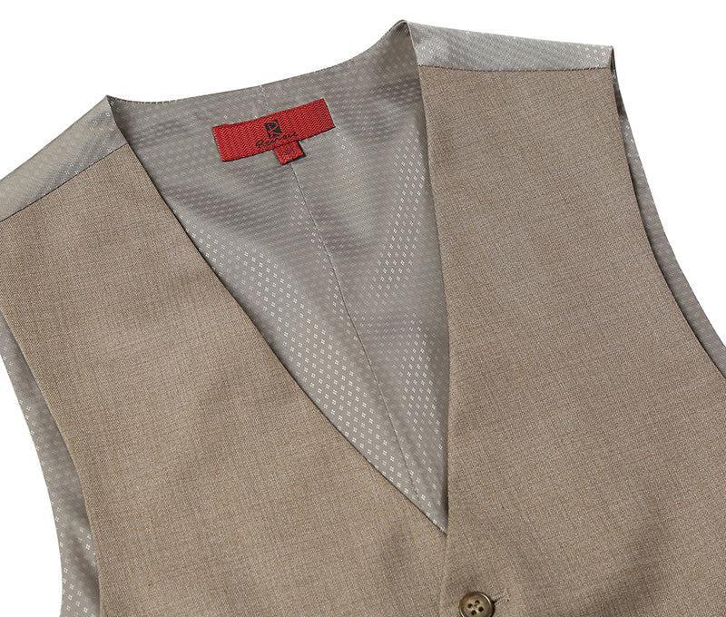 Vanderbilt Collection  - Classic Dress Vest 5 Buttons Regular Fit In Taupe Product Image