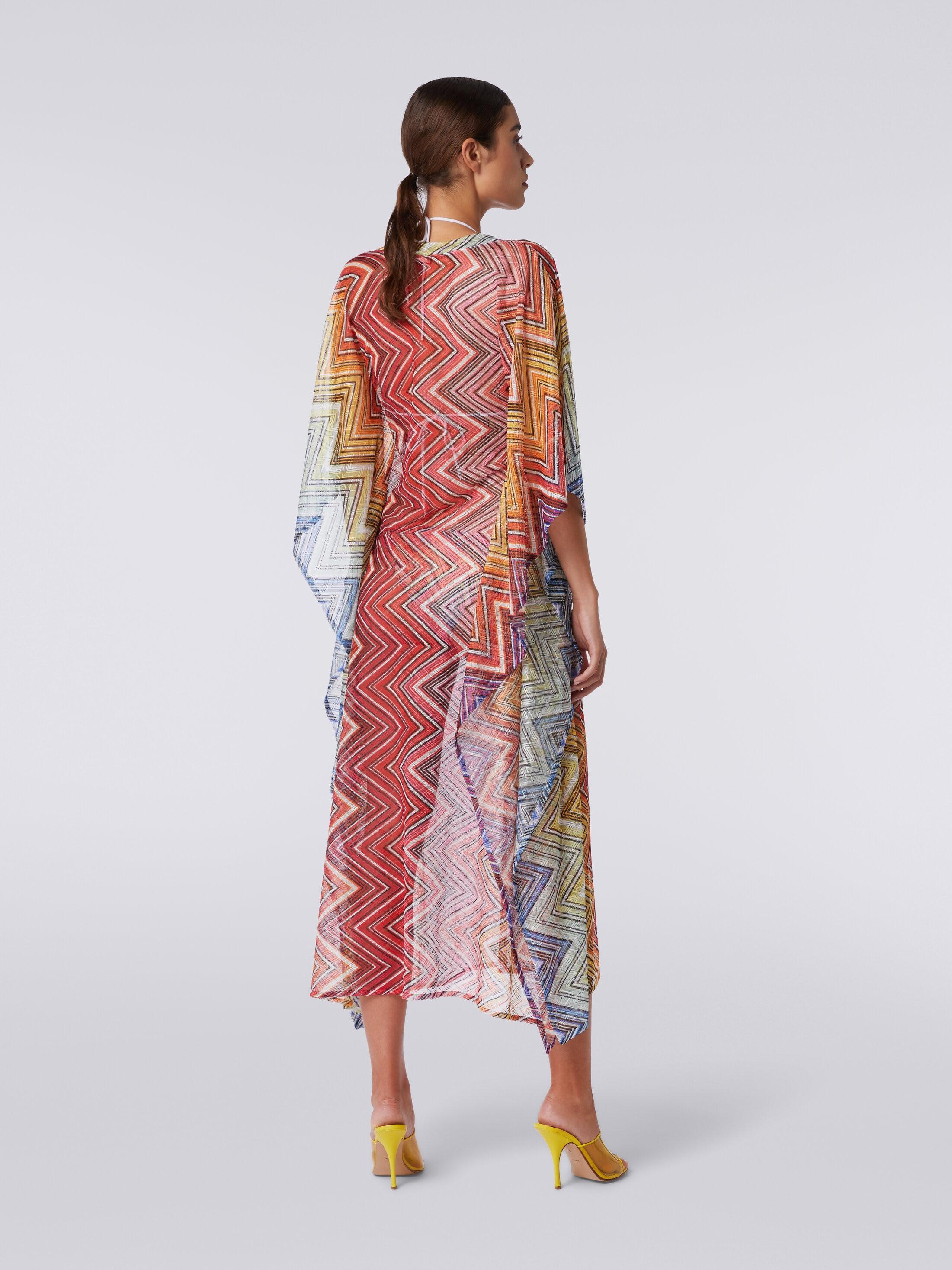 Long cover up kaftan in zigzag print fabric Product Image