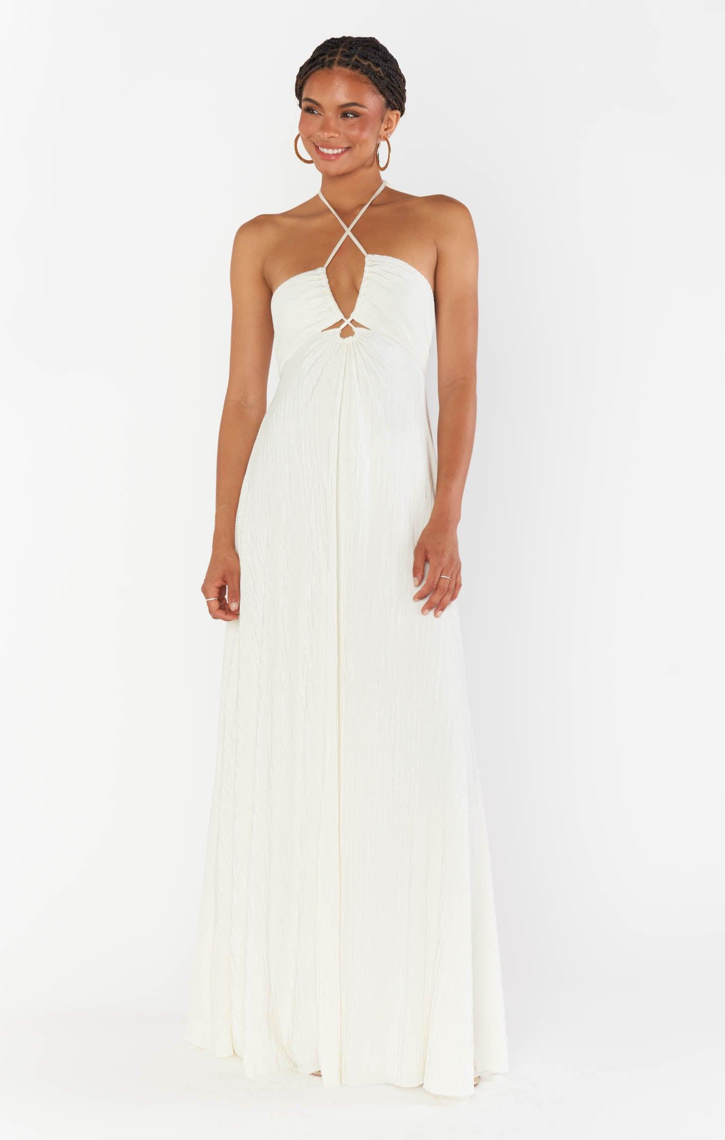 Paros Maxi Dress ~ Ivory Pleat Product Image