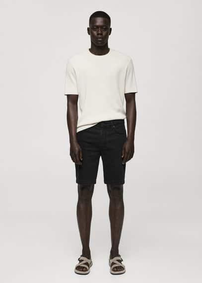 MANGO MAN - Regular-fit denim bermuda shorts black denimMen Product Image