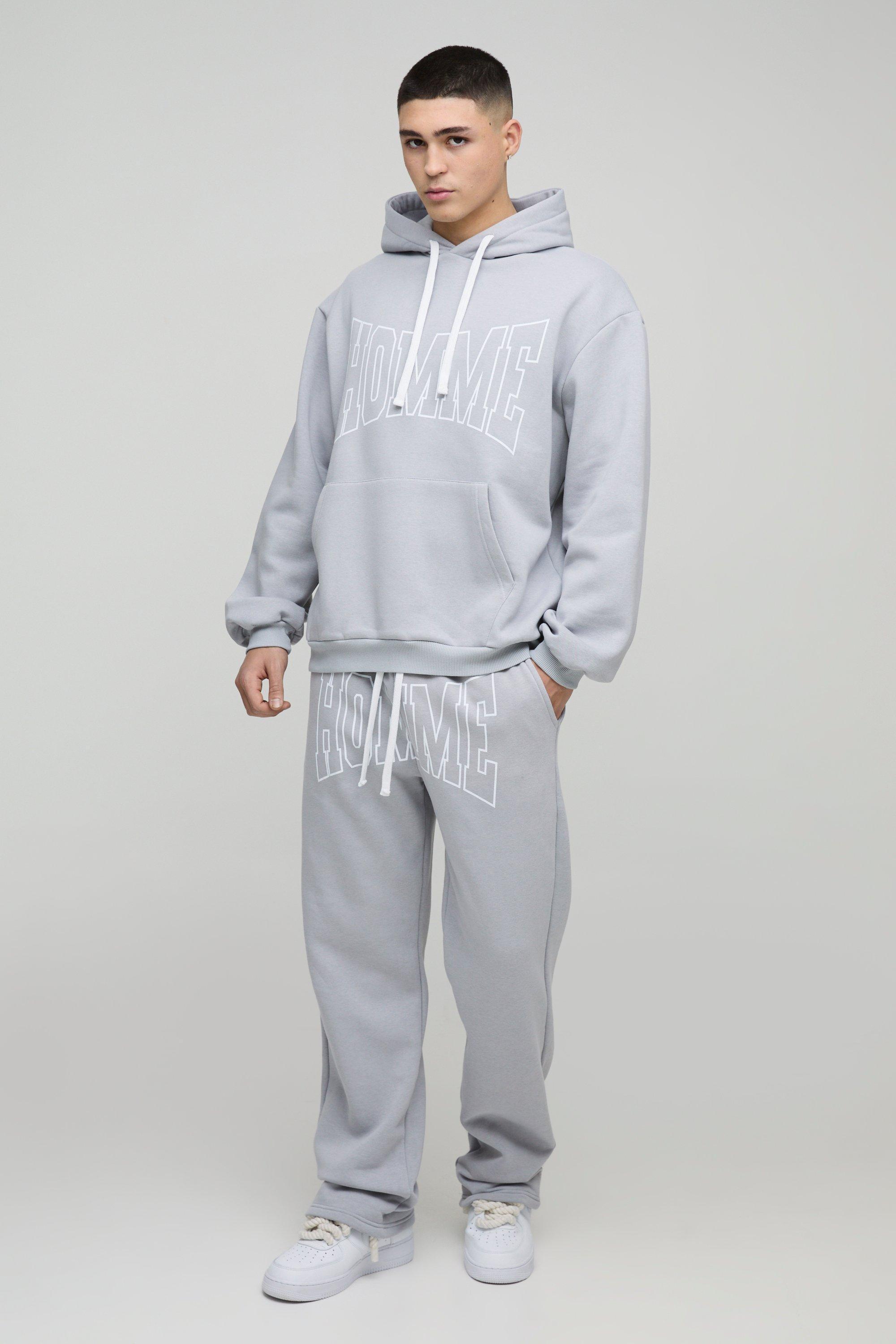 Oversized Fit Homme Print Tracksuit | boohooMAN USA Product Image