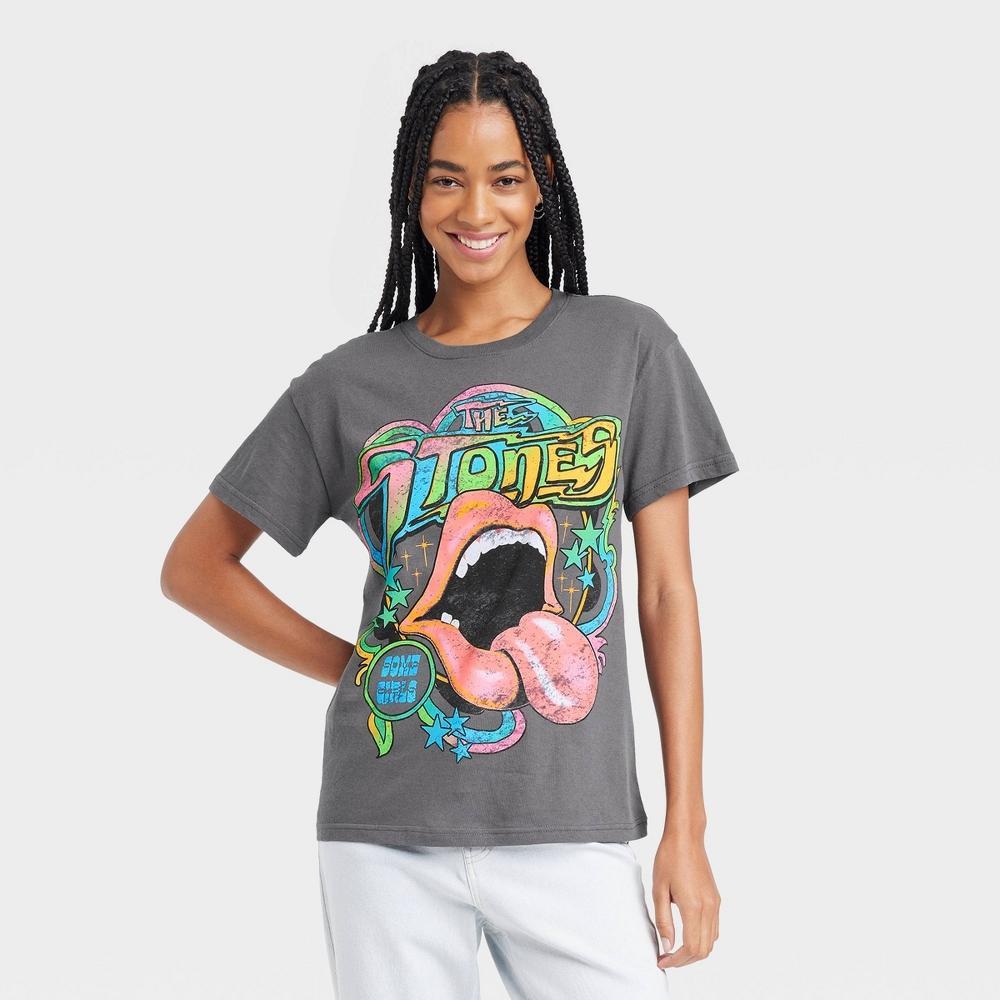 Womens The Rolling Stones Colorful Short Sleeve Graphic T-Shirt Product Image