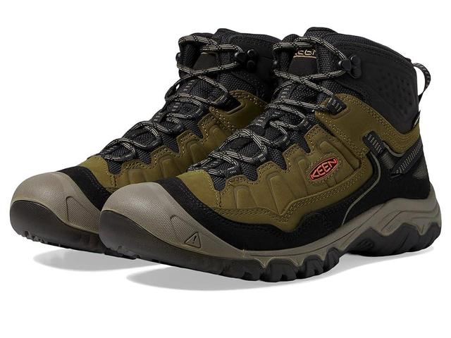 KEEN Targhee 4 Mid Height Durable Comfortable Waterproof (Dark /Gold Flame) Men's Climbing Shoes Product Image