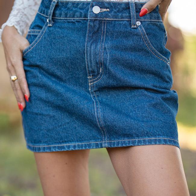 Grand Things Dark Wash Denim Skirt product image