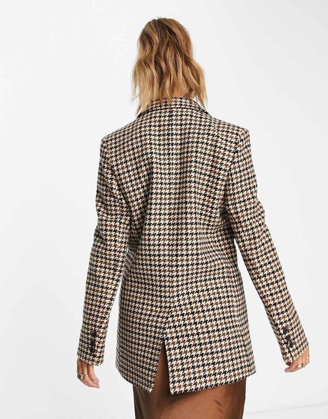 & Other Stories wool blazer in brown dogtooth - part of a set Product Image