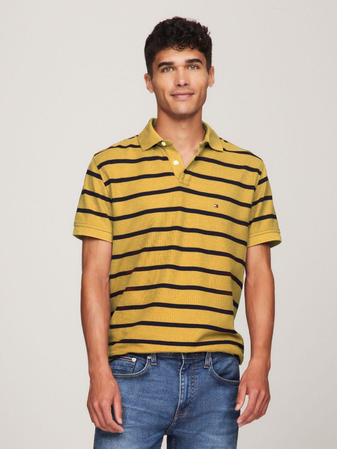 Tommy Hilfiger Men's Stripe Regular Fit Wicking Polo Product Image