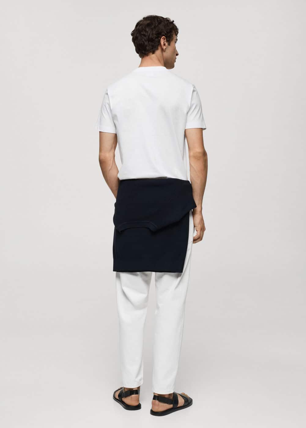 MANGO MAN - Basic cotton stretch T-shirt whiteMen Product Image