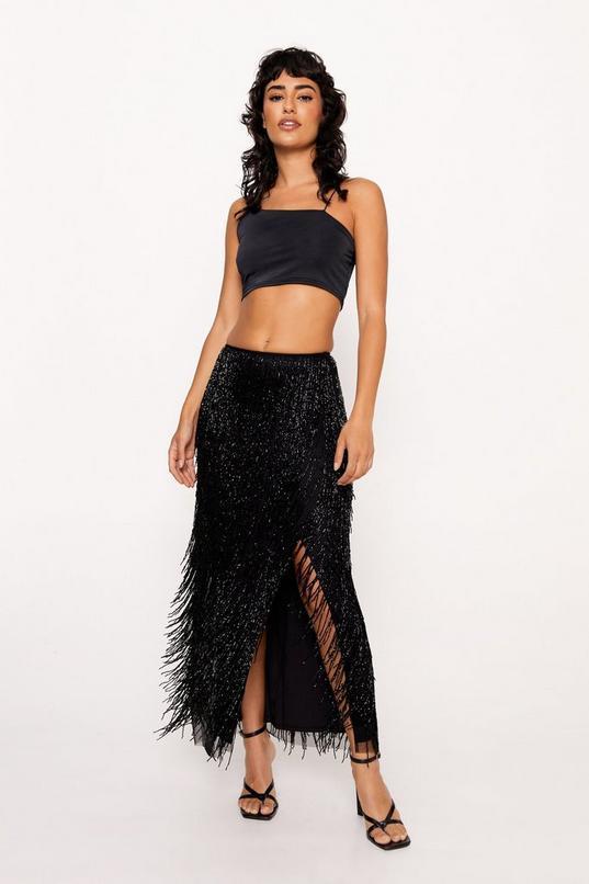 Premium Tassel Fringe Split Skirt product image