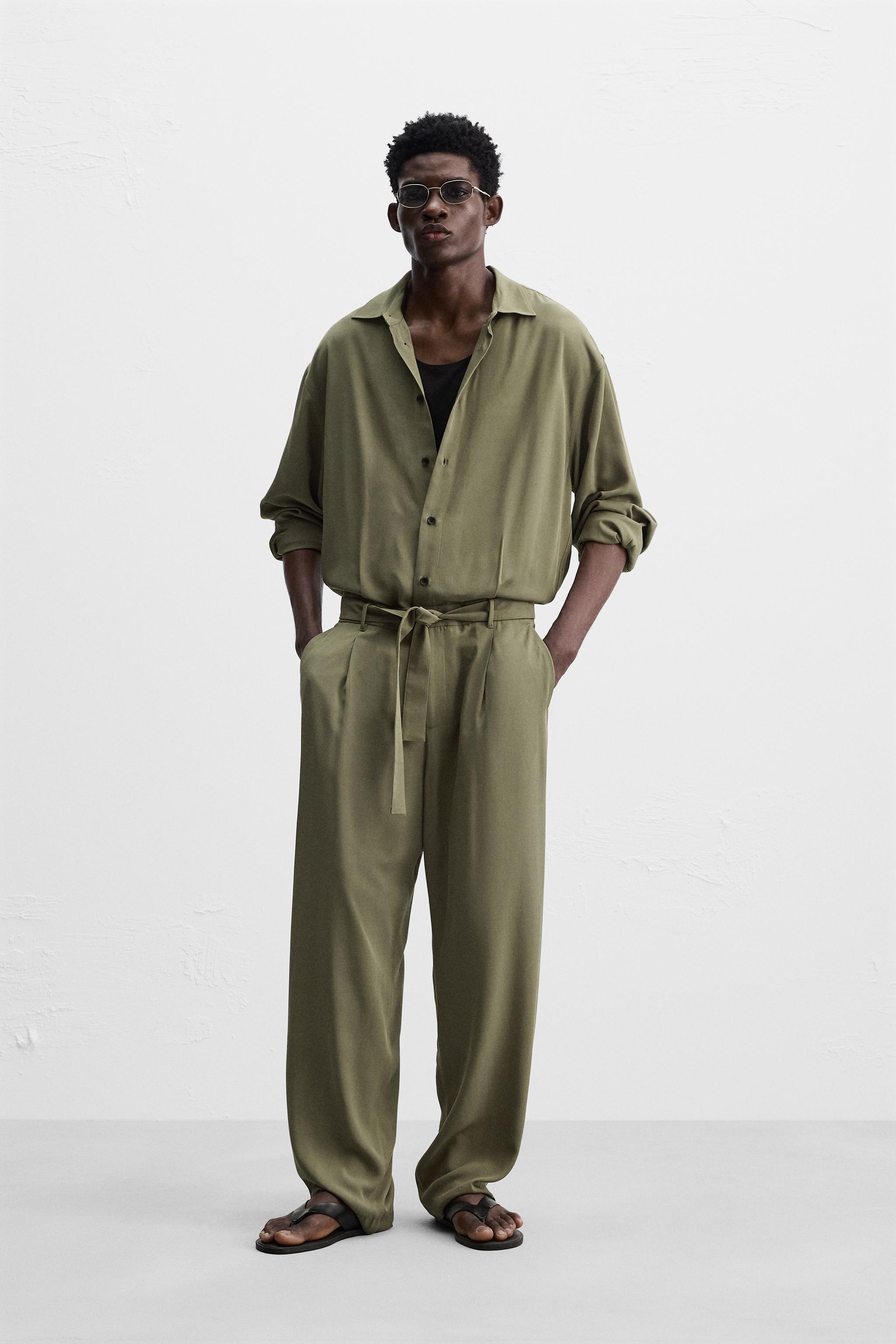 VISCOSE JUMPSUIT WITH BELT Product Image