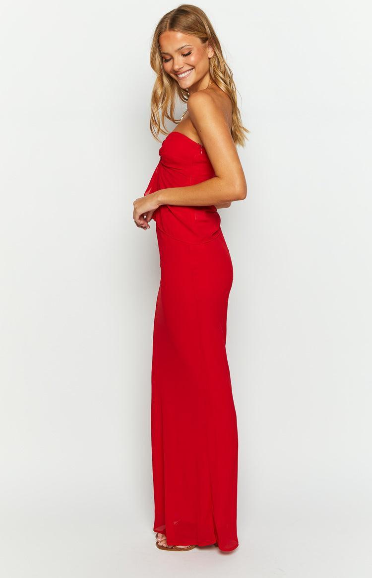 Jacqulin Red Maxi Skirt Product Image