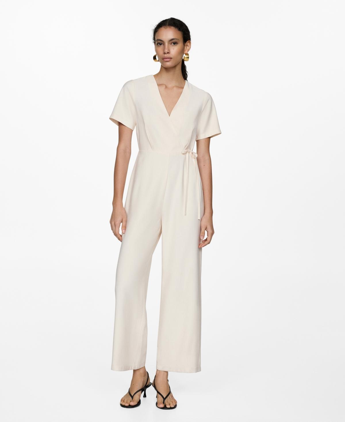 Mango Womens Bow Wrap Jumpsuit Product Image