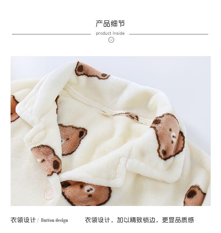 Couple Matching Bear Fleece Pajama Set Product Image