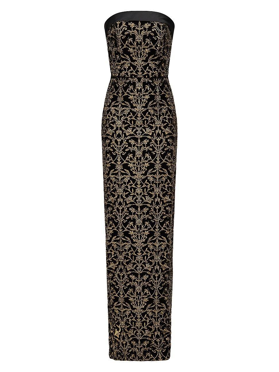 Womens Winona Beaded Velvet Column Gown product image