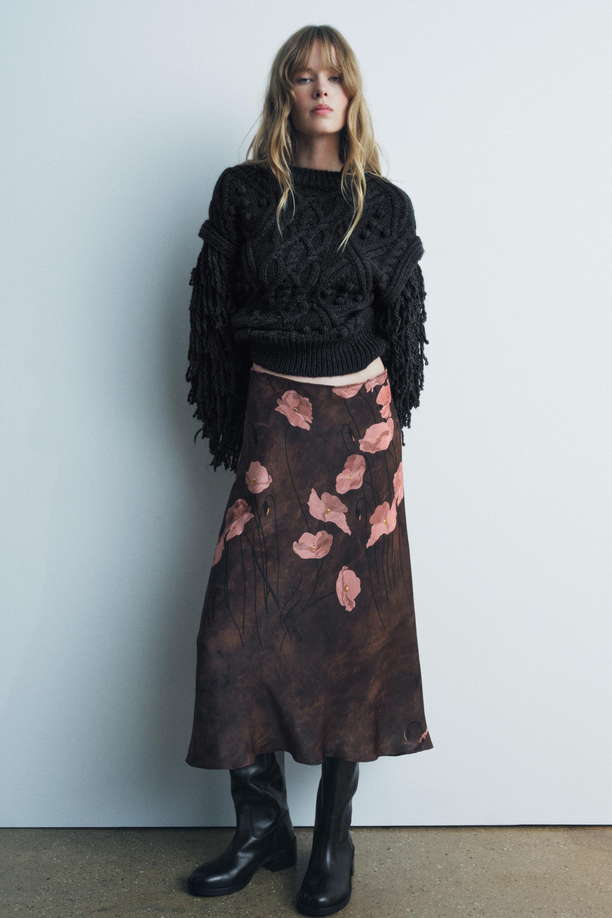 PRINTED MIDI SKIRT ZW COLLECTION Product Image