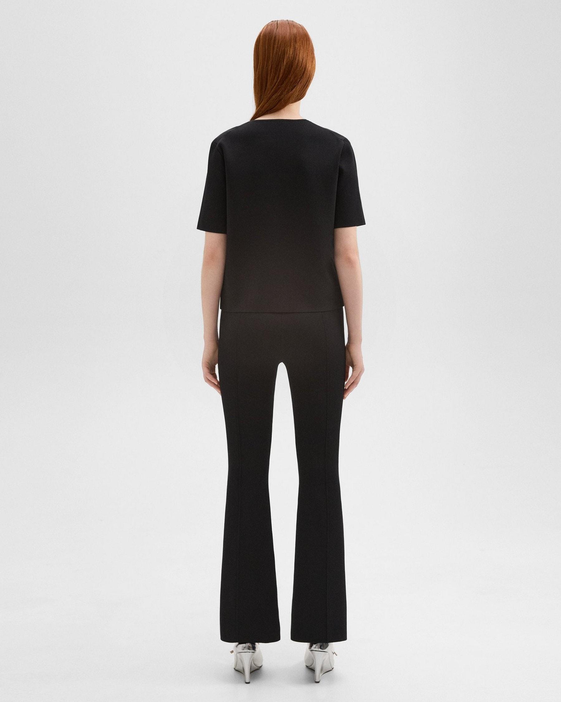 Flared Full Length Pant in Crepe Knit Product Image