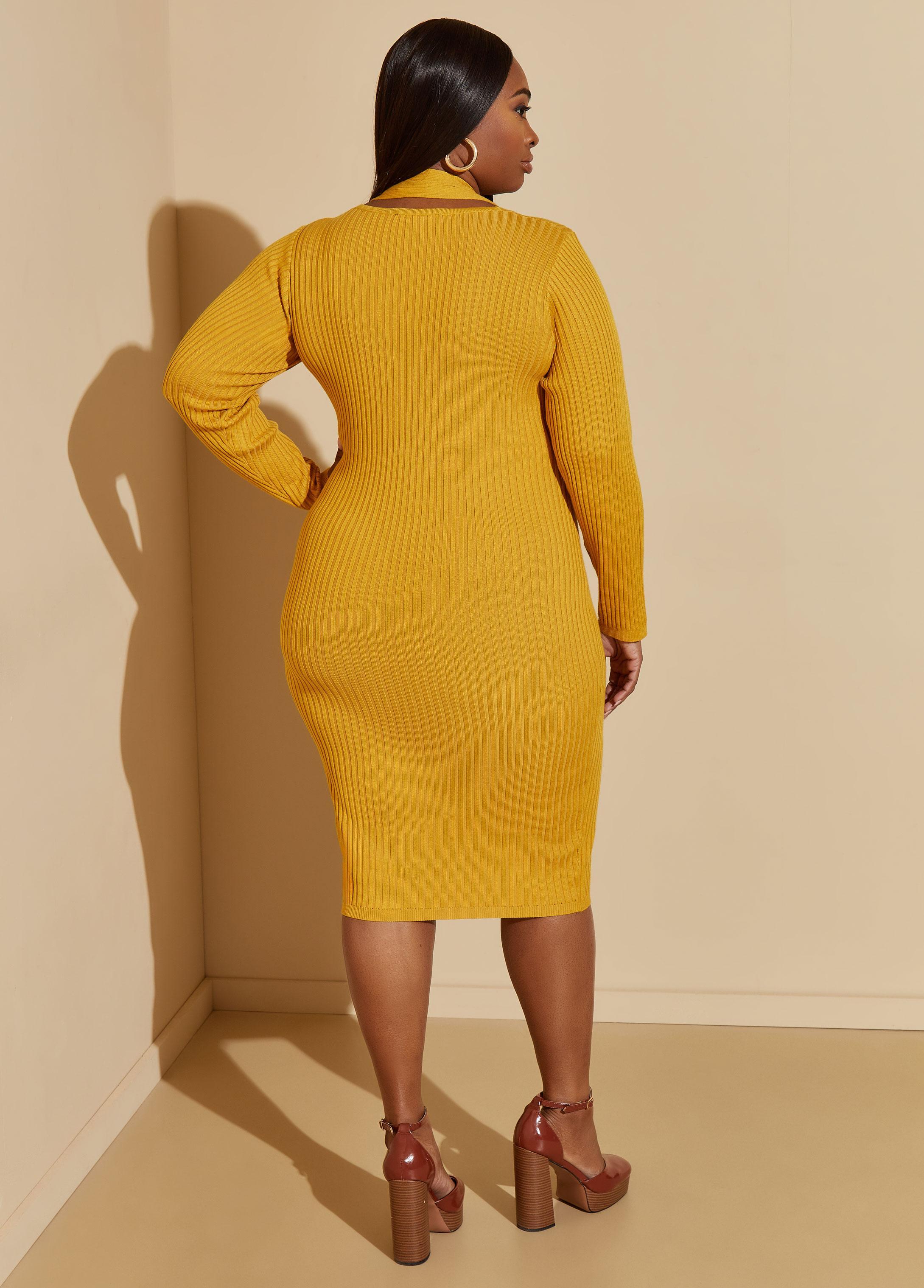 Braided Sweater Bodycon Dress Product Image