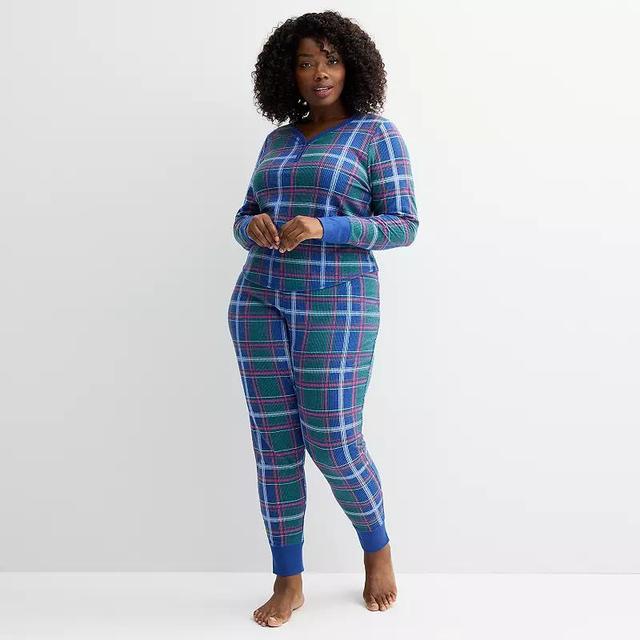 Plus Size Sonoma Goods For Life Thermal Pajama Top & Pajama Bottoms Set, Womens Product Image