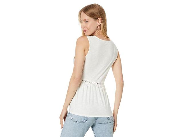 Lucky Brand Crochet Trim Swing Tank (Gardenia) Women's Clothing Product Image