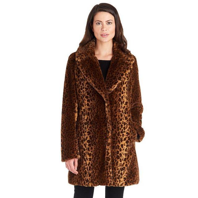 Womens Fleet Street Faux-Fur Print Coat Product Image