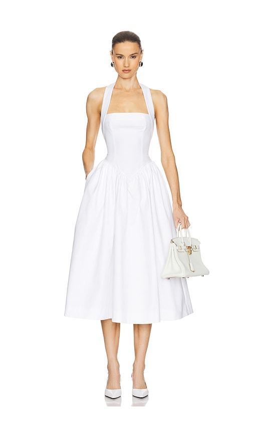 Faille Halter Midi Dress Product Image