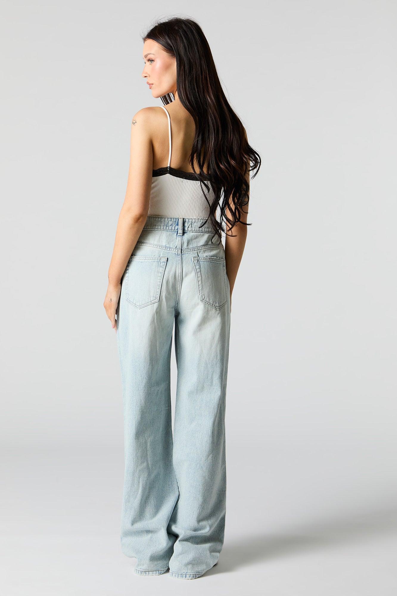 Light Wash High Rise Wide Leg Jean Female Product Image