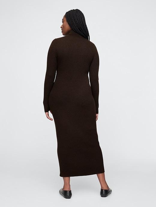 Turtleneck Rib Midi Sweater Dress Product Image