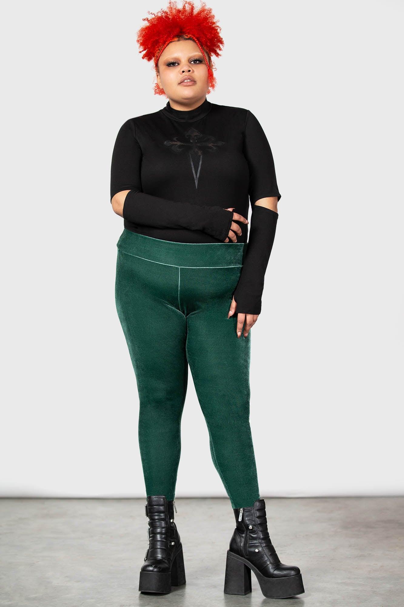 Hematite Leggings [GREEN] [PLUS] Female Product Image