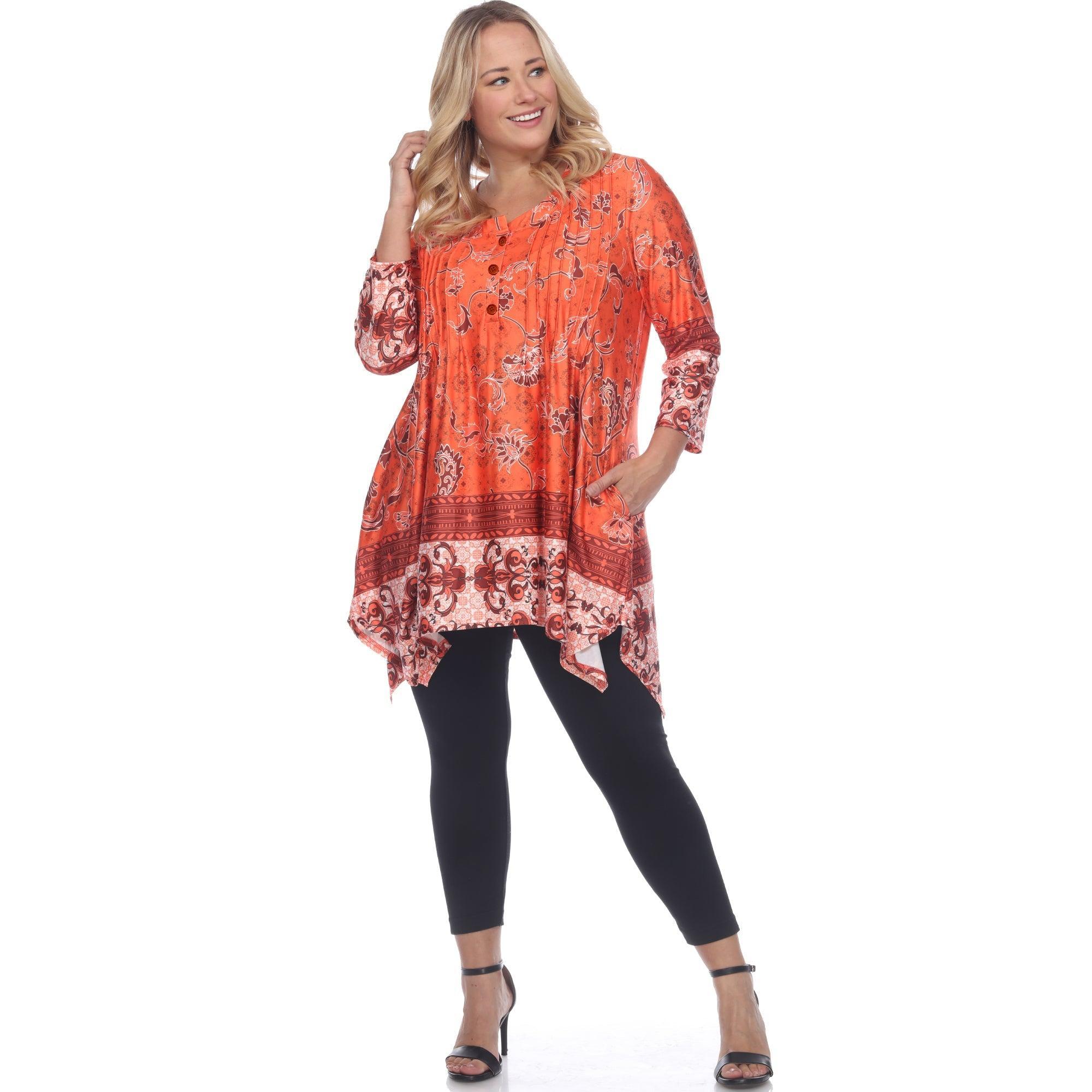 Victorian Print Tunic Top with Pockets - Plus Product Image